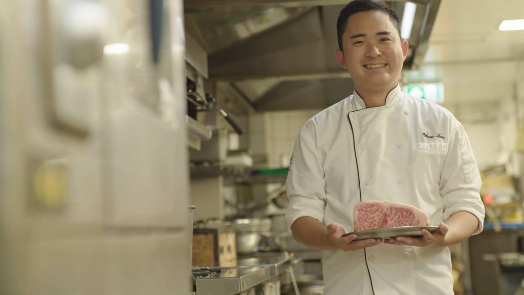 Chef Winson Law in Kiyomi kitchen