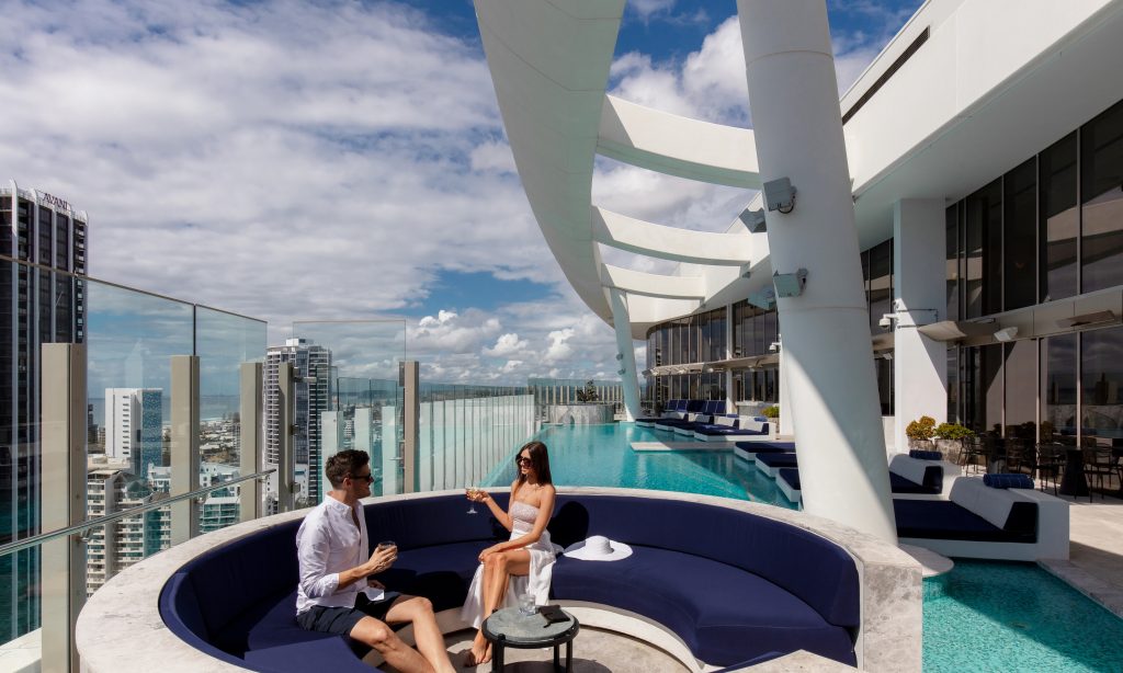 The rooftop pool at Nineteen at The Star