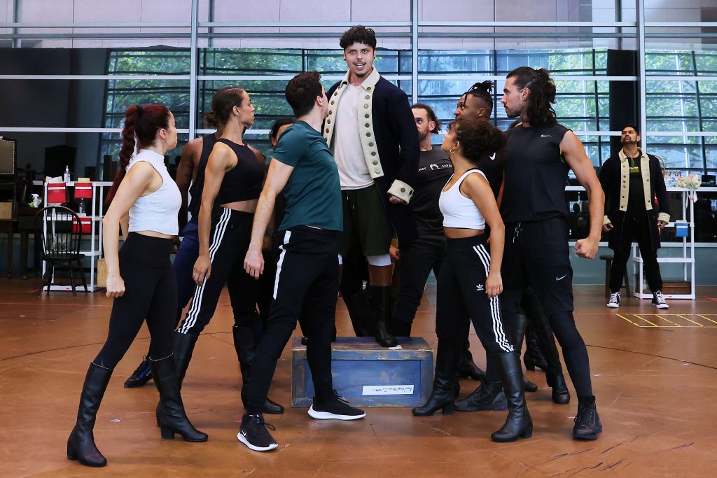 Jason Arrow and Ensemble at HAMILTON rehearsals