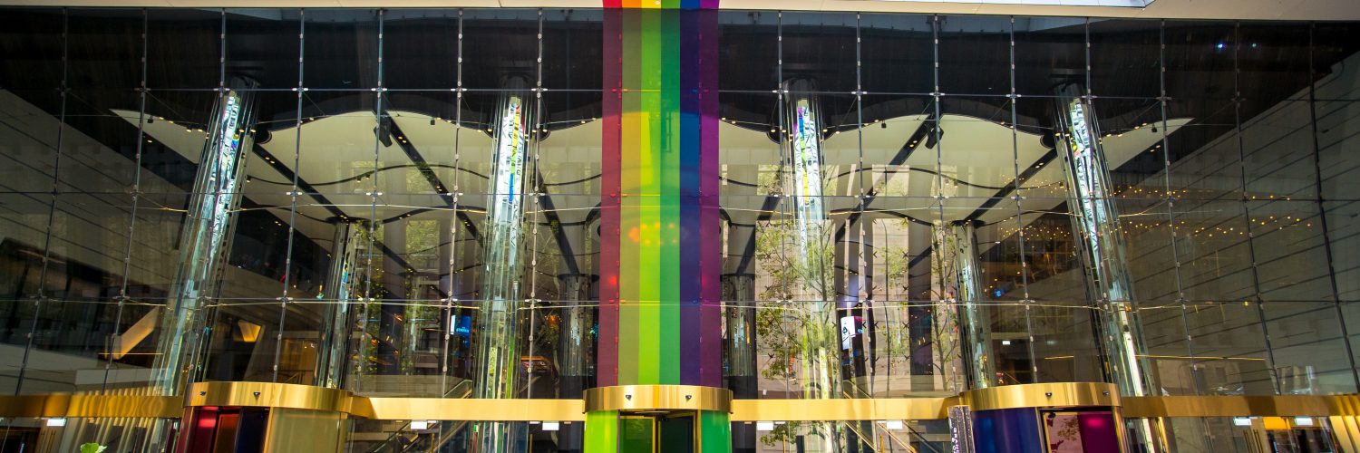 Fifth Avenue Glass Cube Gets Temporary Rainbow Look to Celebrate