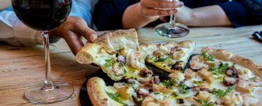 Sharing Pizza at Cucina Porto